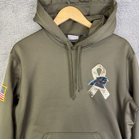 Nike Carolina Panthers Salute to Service Hoodie Mens M Green Pullover NFL - Picture 2 of 9